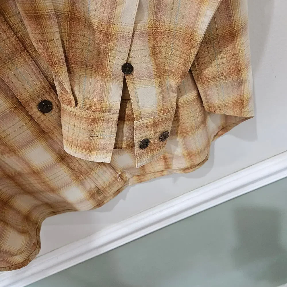 Men's Tommy Bahama Long Sleeve Plaid 100% Silk Shirt Size Small - Picture 10 of 10